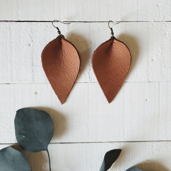 Jewelry - 3 Inch | Brown Petal Leather Earrings Jewelry - 3 Inch | Brown Petal Leather Earrings